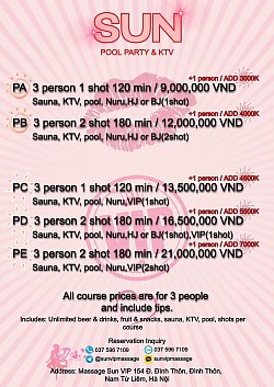 3 People+ Pool Party Menu